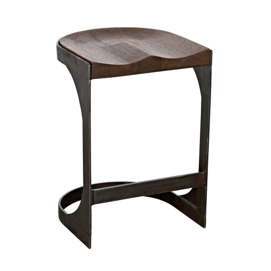 Baxter Wood and Steel Counter Stool-Counter Stools-Noir-Sideboards and Things