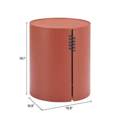Zuo Modern Bayu Aluminum Red Side Table