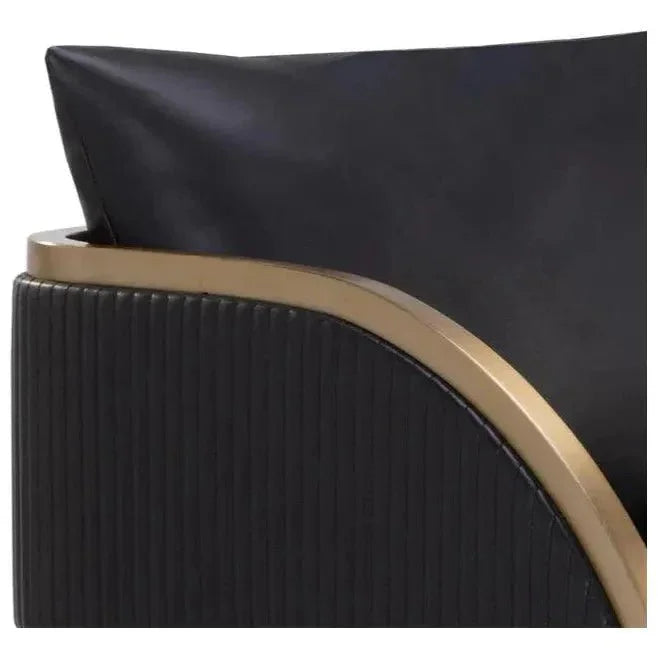 SUNPAN Baz Napa Black Leather Barstool