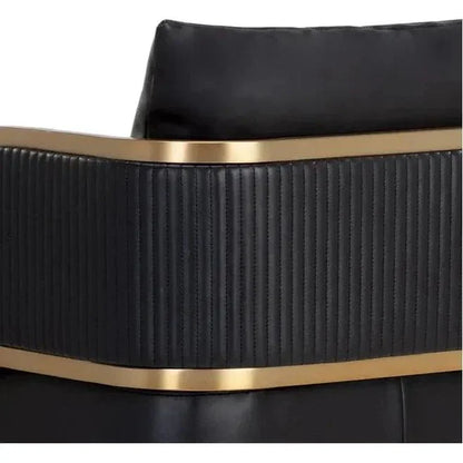 SUNPAN Baz Napa Black Leather Barstool