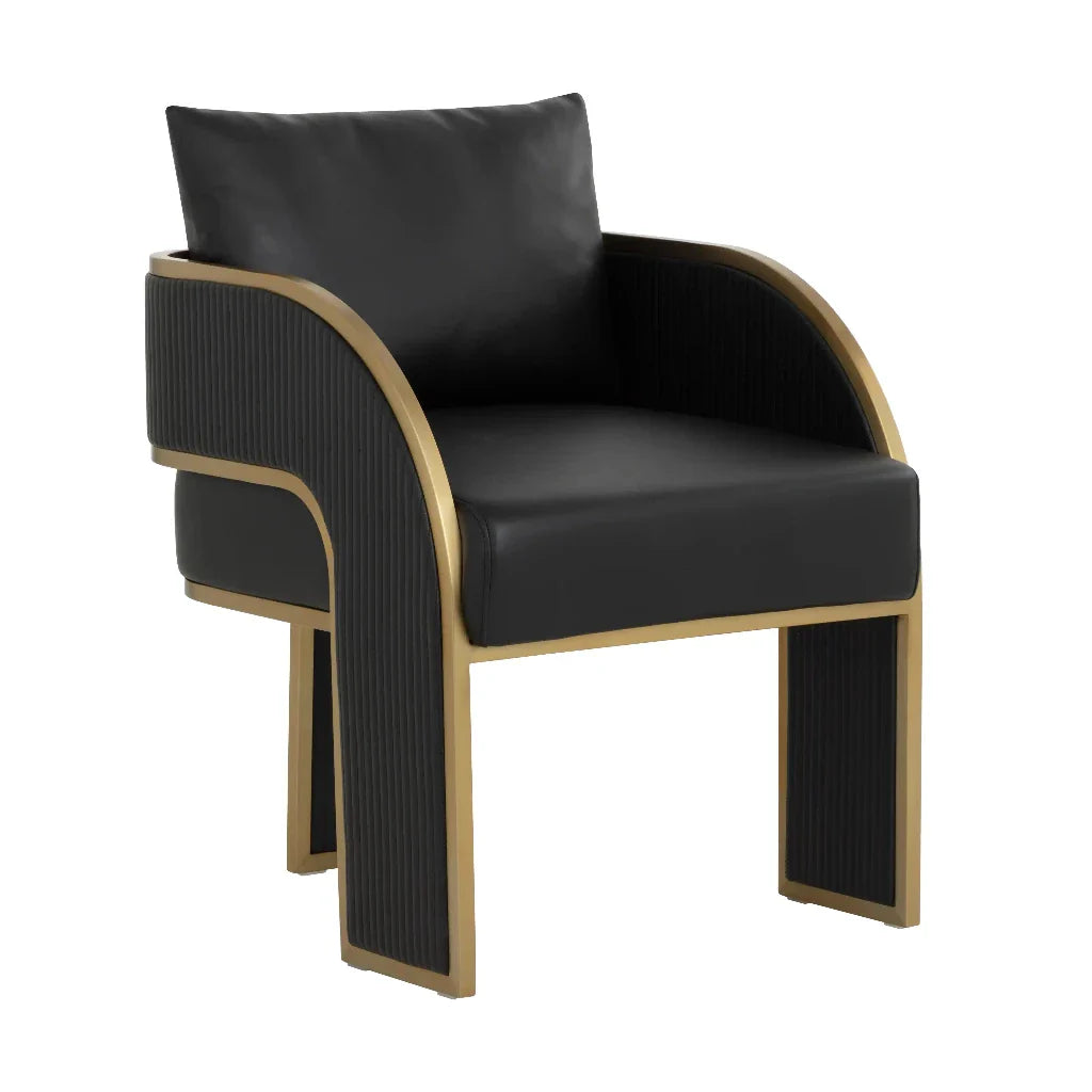 Baz Leather Upholstered Dining Armchair