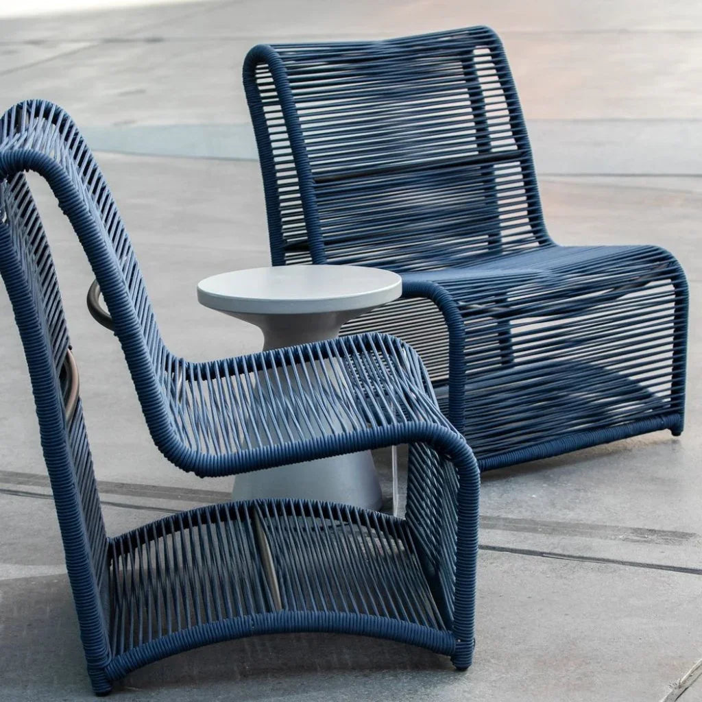 Bazaar Bone Finish Round Outdoor End Table -- view 2