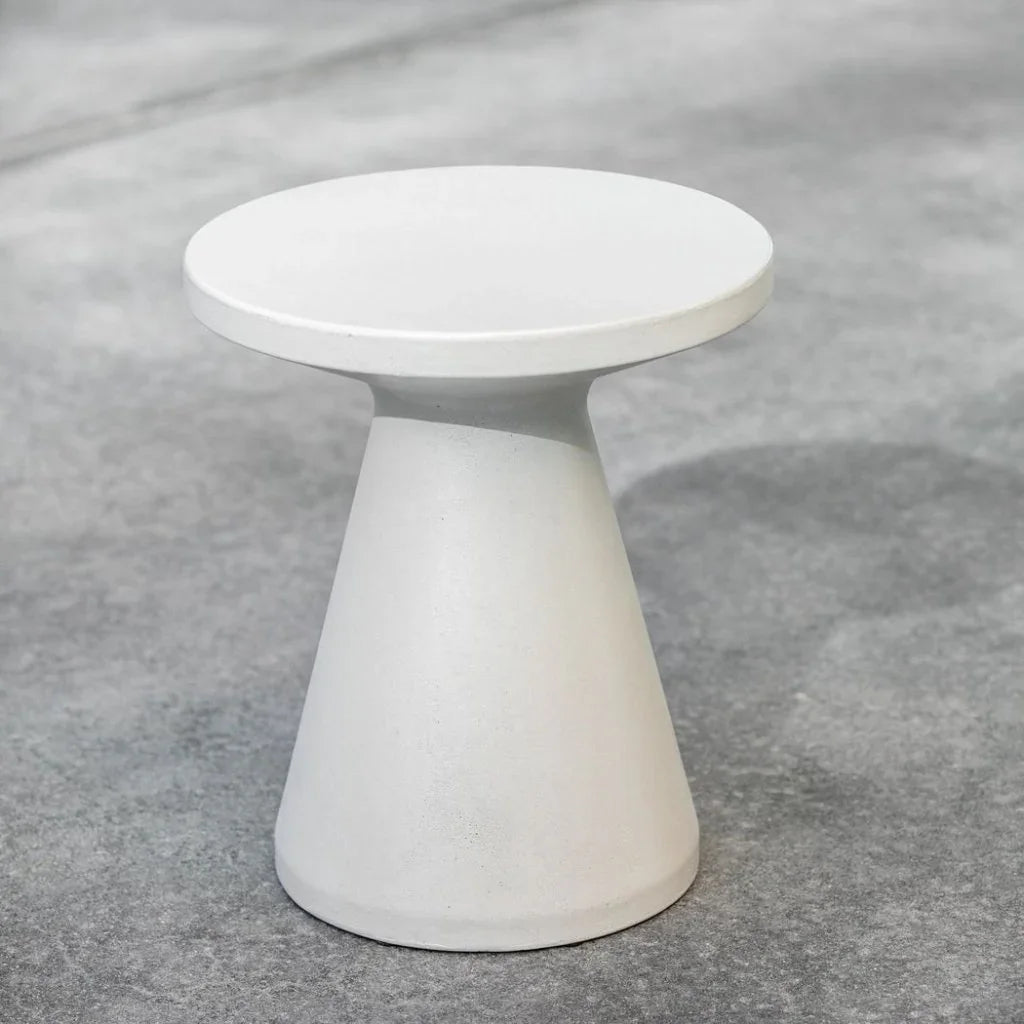 Bazaar Bone Finish Round Outdoor End Table -- view 3