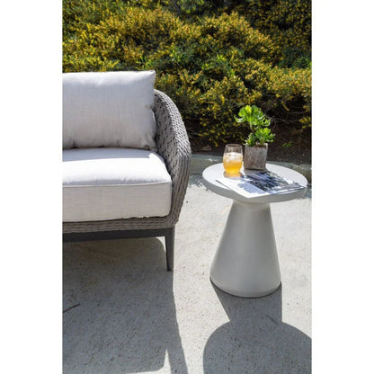 Bazaar Bone Finish Round Outdoor End Table -- view 5