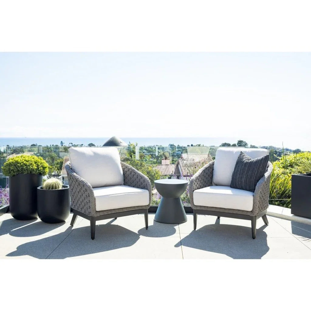 Bazaar Dark Gray Round Outdoor End Table -- view 2