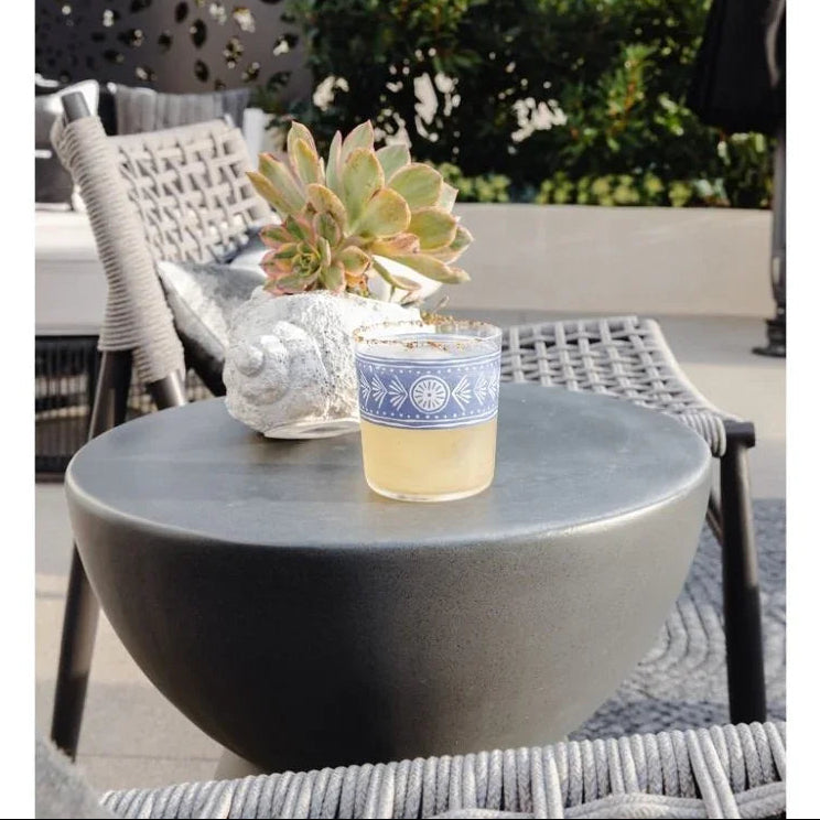 Bazaar Dark Gray Round Outdoor End Table -- view 3