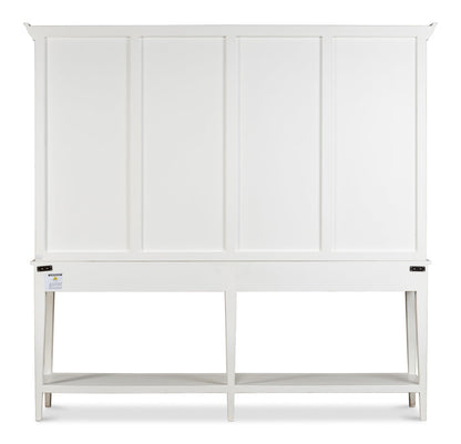 Beacon Hill Display Case White Slim Cabinet With Glass Doors-Buffets & Curios-Sarreid-LOOMLAN