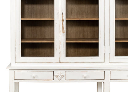 Beacon Hill Display Case White Slim Cabinet With Glass Doors-Buffets & Curios-Sarreid-LOOMLAN