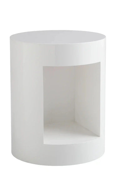 Beacon Wooden White Round End Table