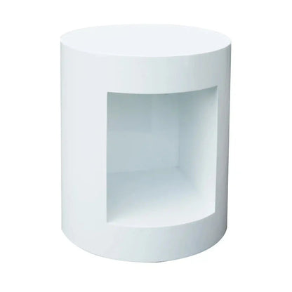 Beacon Wooden White Round End Table