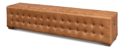 Beam Bench Tufted Leather-Bedroom Benches-Sarreid-LOOMLAN