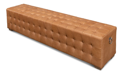 Beam Bench Tufted Leather-Bedroom Benches-Sarreid-LOOMLAN