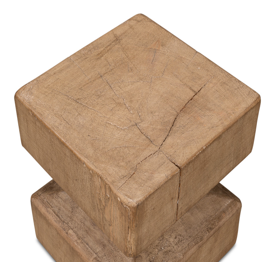 Beam End Stool-Poufs and Stools-Sarreid-LOOMLAN