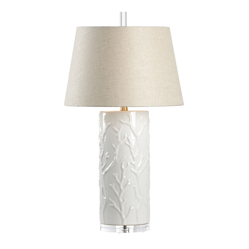 Beaufort White Glazed Ceramic Table Lamp-Table Lamps-Wildwood-LOOMLAN
