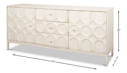 Becket Sideboard Antique White Buffet for Dining Room-Sideboards-Sarreid-LOOMLAN