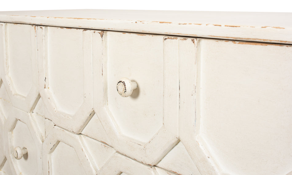 Becket Sideboard Antique White Buffet for Dining Room-Sideboards-Sarreid-LOOMLAN