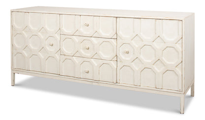 Becket Sideboard Antique White Buffet for Dining Room-Sideboards-Sarreid-LOOMLAN