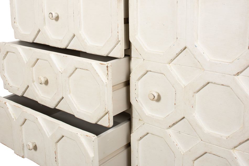 Becket Sideboard Antique White Buffet for Dining Room-Sideboards-Sarreid-LOOMLAN