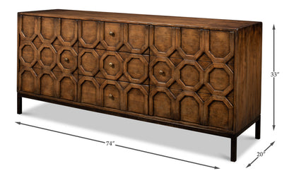 Becket Sideboard Brown Buffet for Dining Room-Sideboards-Sarreid-LOOMLAN