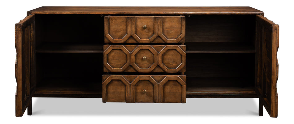 Becket Sideboard Brown Buffet for Dining Room-Sideboards-Sarreid-LOOMLAN