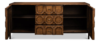 Becket Sideboard Brown Buffet for Dining Room-Sideboards-Sarreid-LOOMLAN