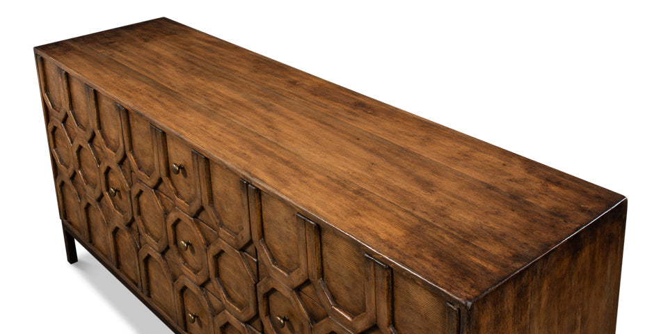 Becket Sideboard Brown Buffet for Dining Room-Sideboards-Sarreid-LOOMLAN