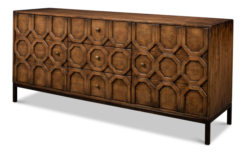 Becket Sideboard Brown Buffet for Dining Room-Sideboards-Sarreid-LOOMLAN