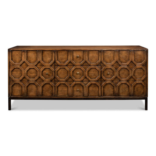 Becket Sideboard Brown Buffet for Dining Room-Sideboards-Sarreid-LOOMLAN