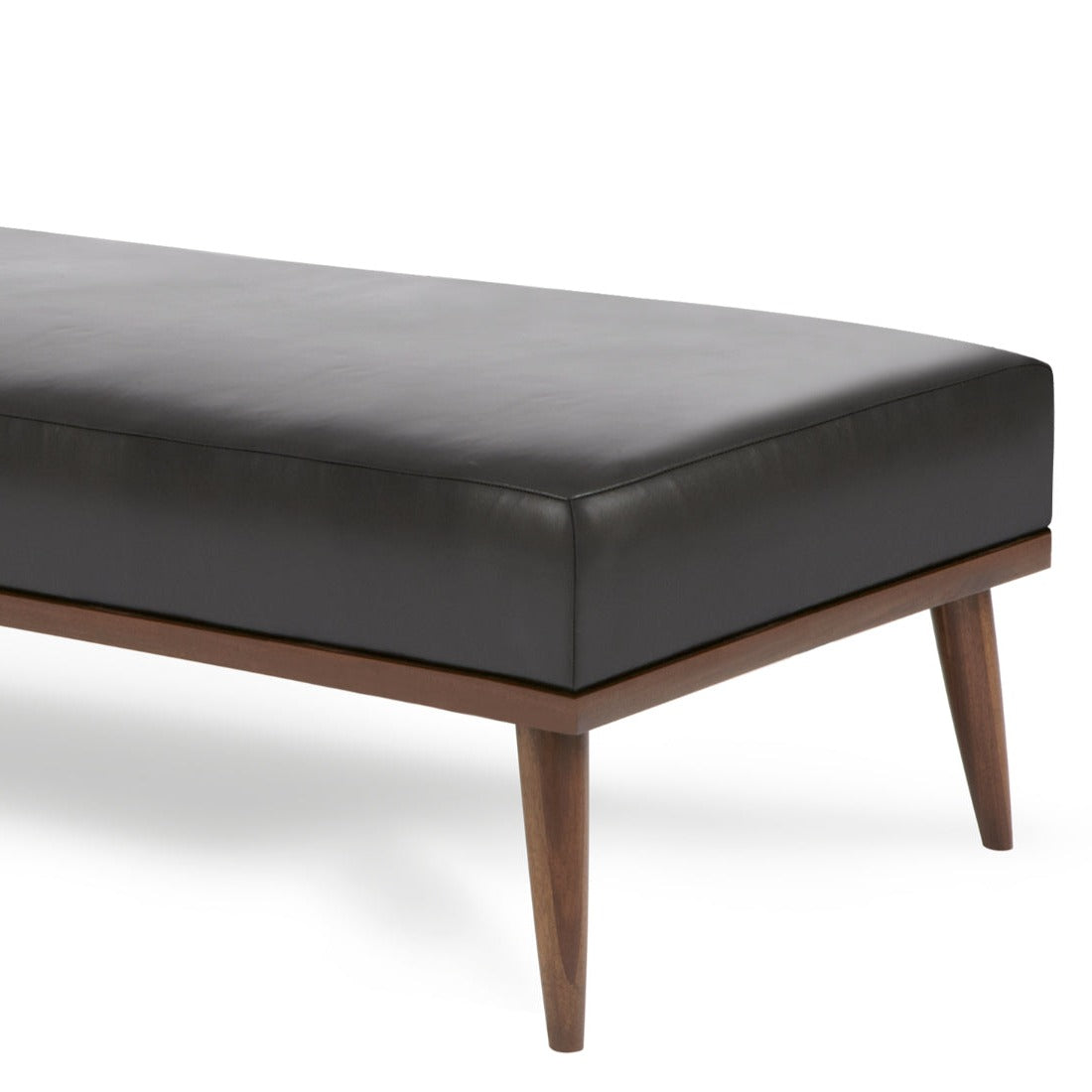 Beckett Bench Ottoman Coffee Table Top Grain Leather Made to Order-Ottomans-One For Victory-LOOMLAN