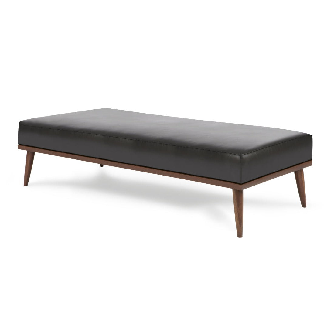 Beckett Bench Ottoman Coffee Table Top Grain Leather Made to Order-Ottomans-One For Victory-LOOMLAN