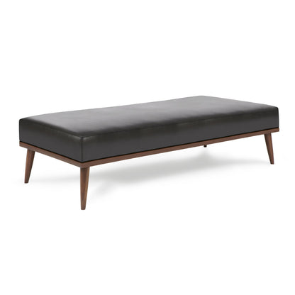 Beckett Bench Ottoman Coffee Table Top Grain Leather Made to Order-Ottomans-One For Victory-LOOMLAN