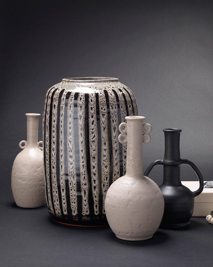 Beige Ceramic Barnaby Vase Vases & Jars Sideboards and Things By Jamie Young