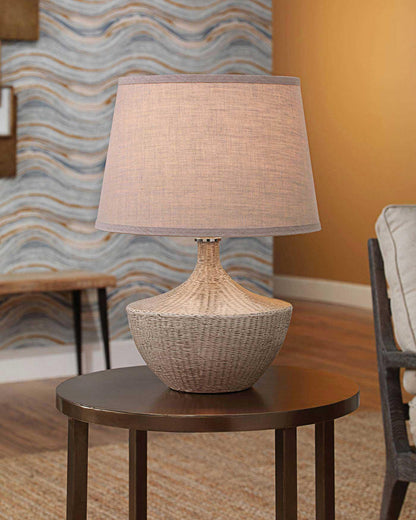 Beige Ceramic Basketweave Table Lamp Table Lamps Sideboards and Things By Jamie Young