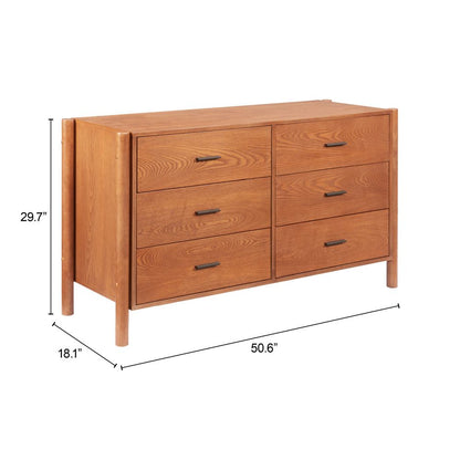 Zuo Modern Beleza Six Drawers Wood Dresser