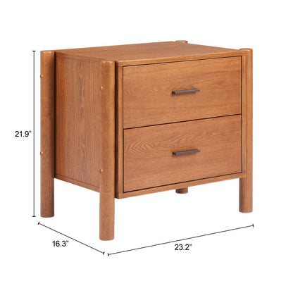 Zuo Modern Beleza Two Drawers Wood Nightstand