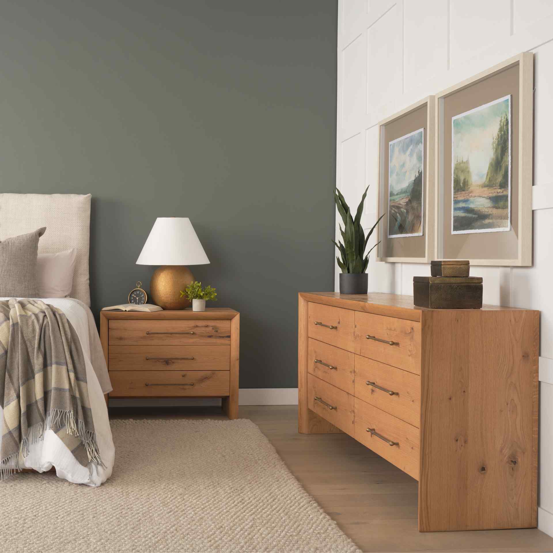 Mercana Belford Three Drawers Wooden Nightstand