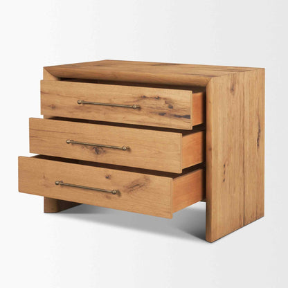 Mercana Belford Three Drawers Wooden Nightstand