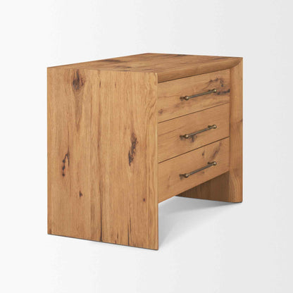 Mercana Belford Three Drawers Wooden Nightstand