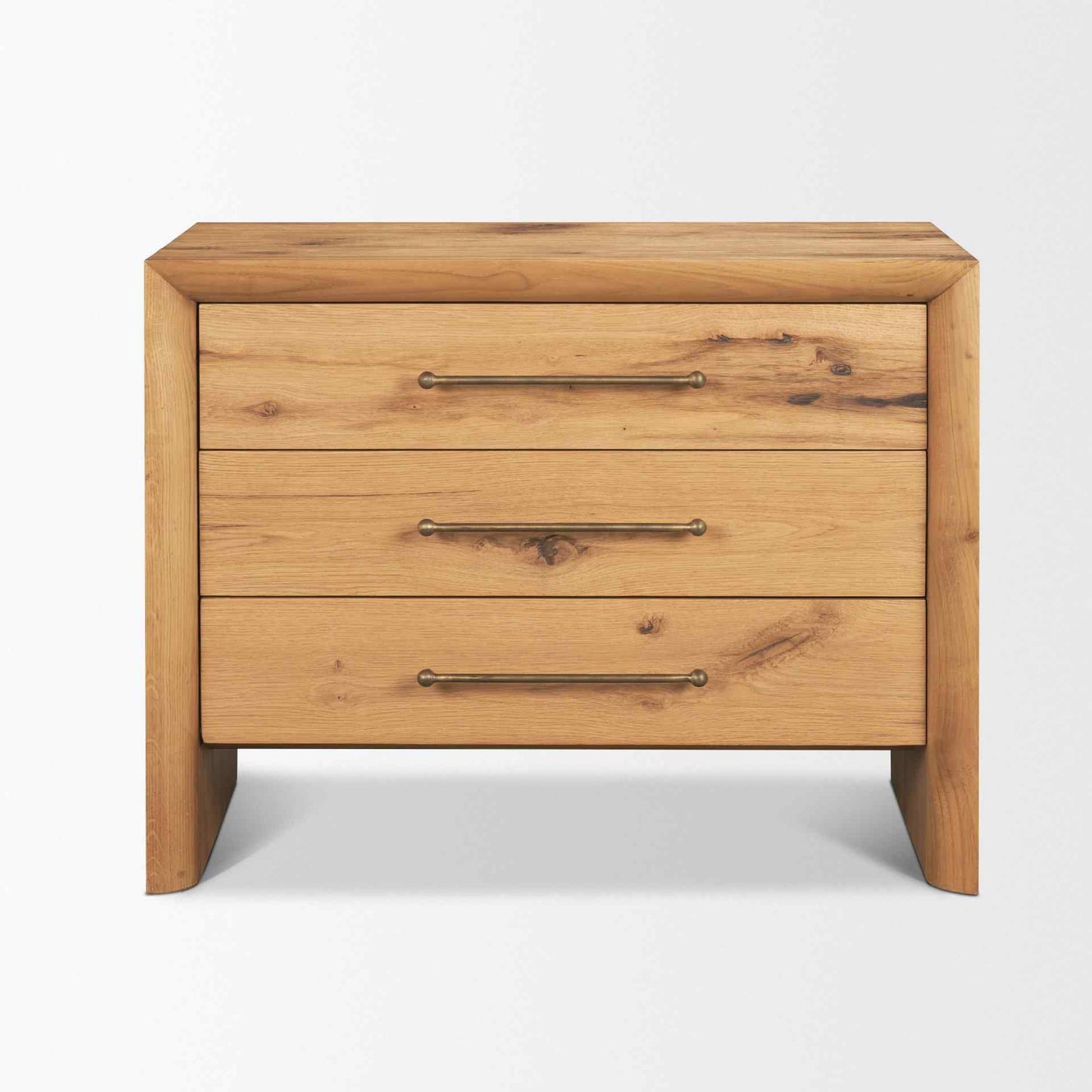 Mercana Belford Three Drawers Wooden Nightstand