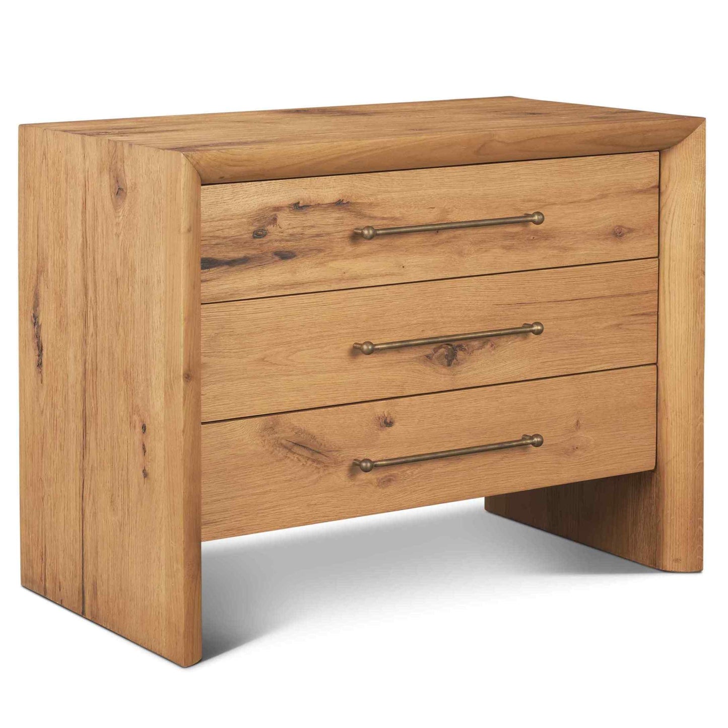Mercana Belford Three Drawers Wooden Nightstand
