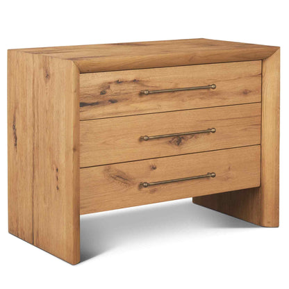 Mercana Belford Three Drawers Wooden Nightstand