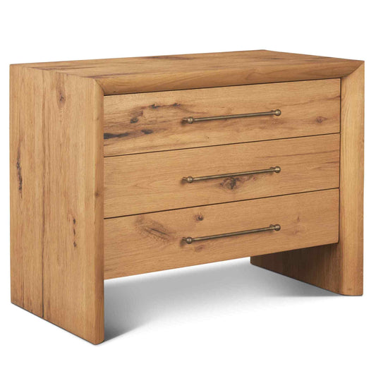 Mercana Belford Three Drawers Wooden Nightstand