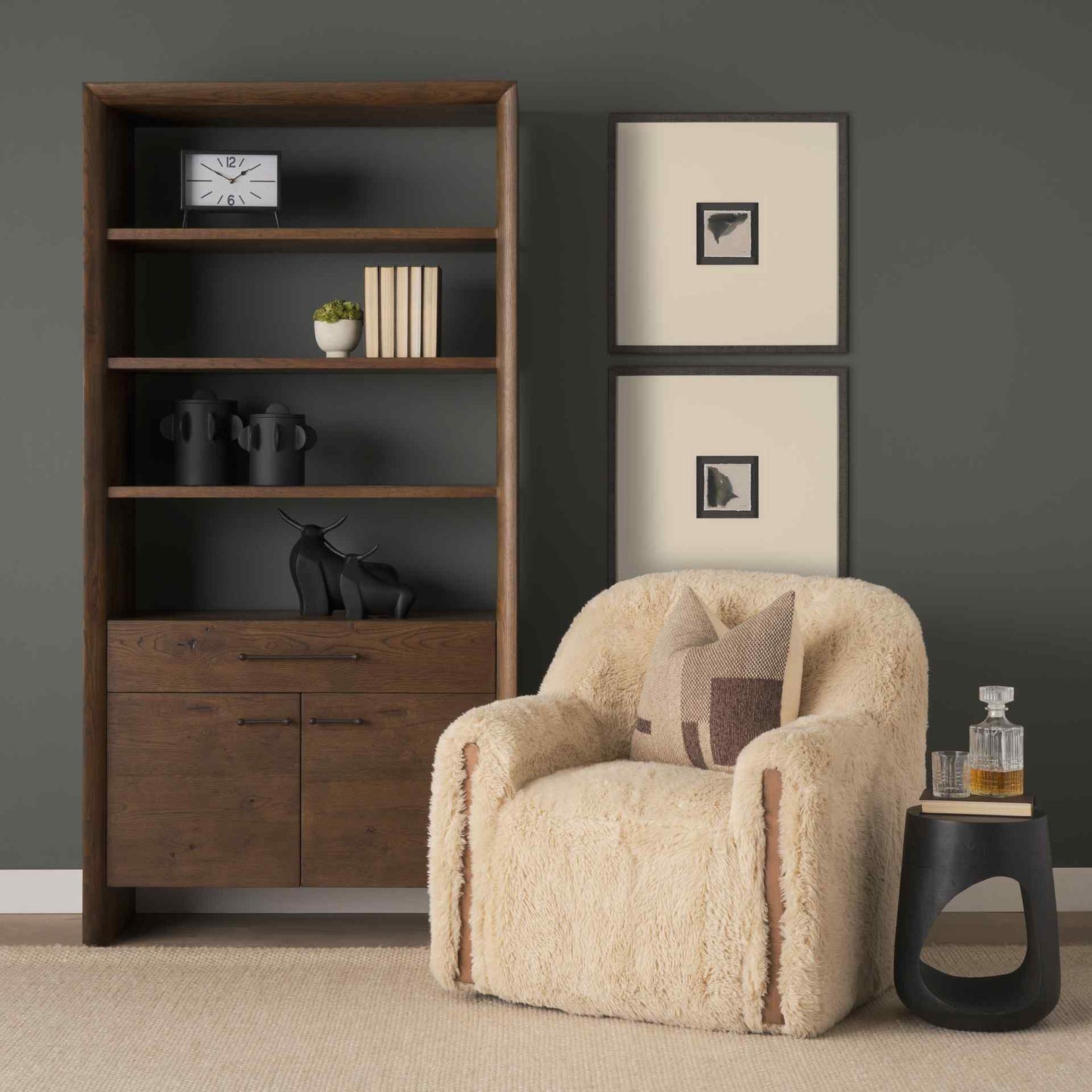 Mercana Belford Two Doors Wooden Shelving Unit