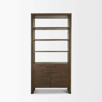 Belford Two Doors Wooden Brown Shelving Unit