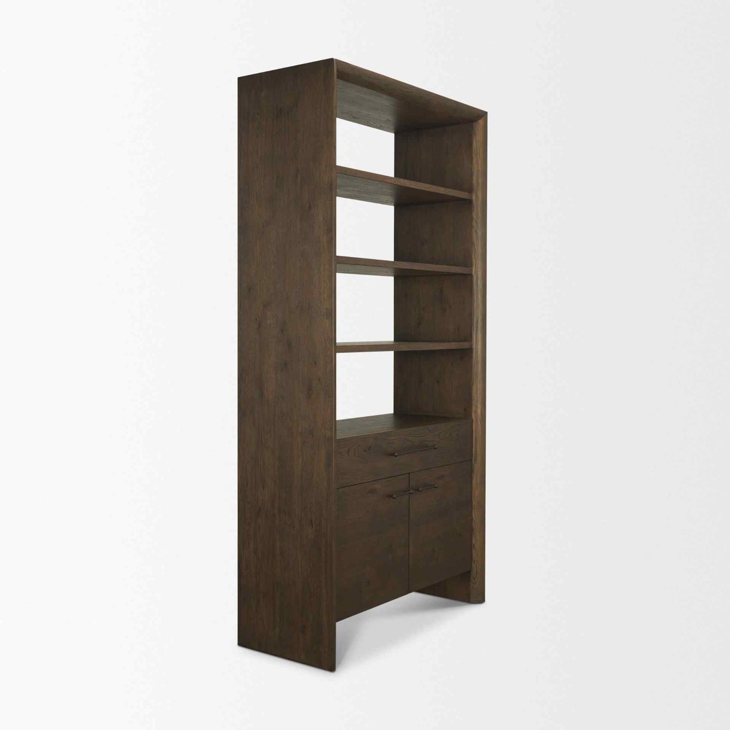 Belford Two Doors Wooden Brown Shelving Unit