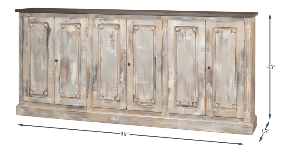 Bellagio Sideboard 96" Grey Oak Stn Grey-Sideboards-Sarreid-LOOMLAN