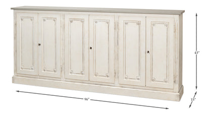 Bellagio Sideboard 96" White Grey-Sideboards-Sarreid-LOOMLAN