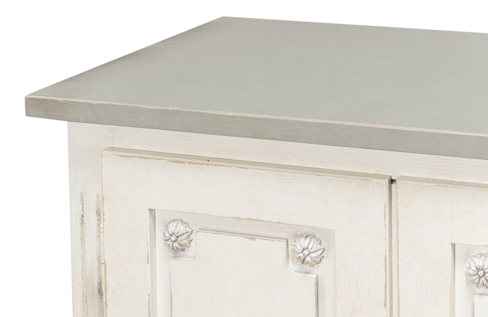 Bellagio Sideboard 96" White Grey-Sideboards-Sarreid-LOOMLAN