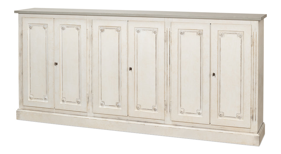 Bellagio Sideboard 96" White Grey-Sideboards-Sarreid-LOOMLAN