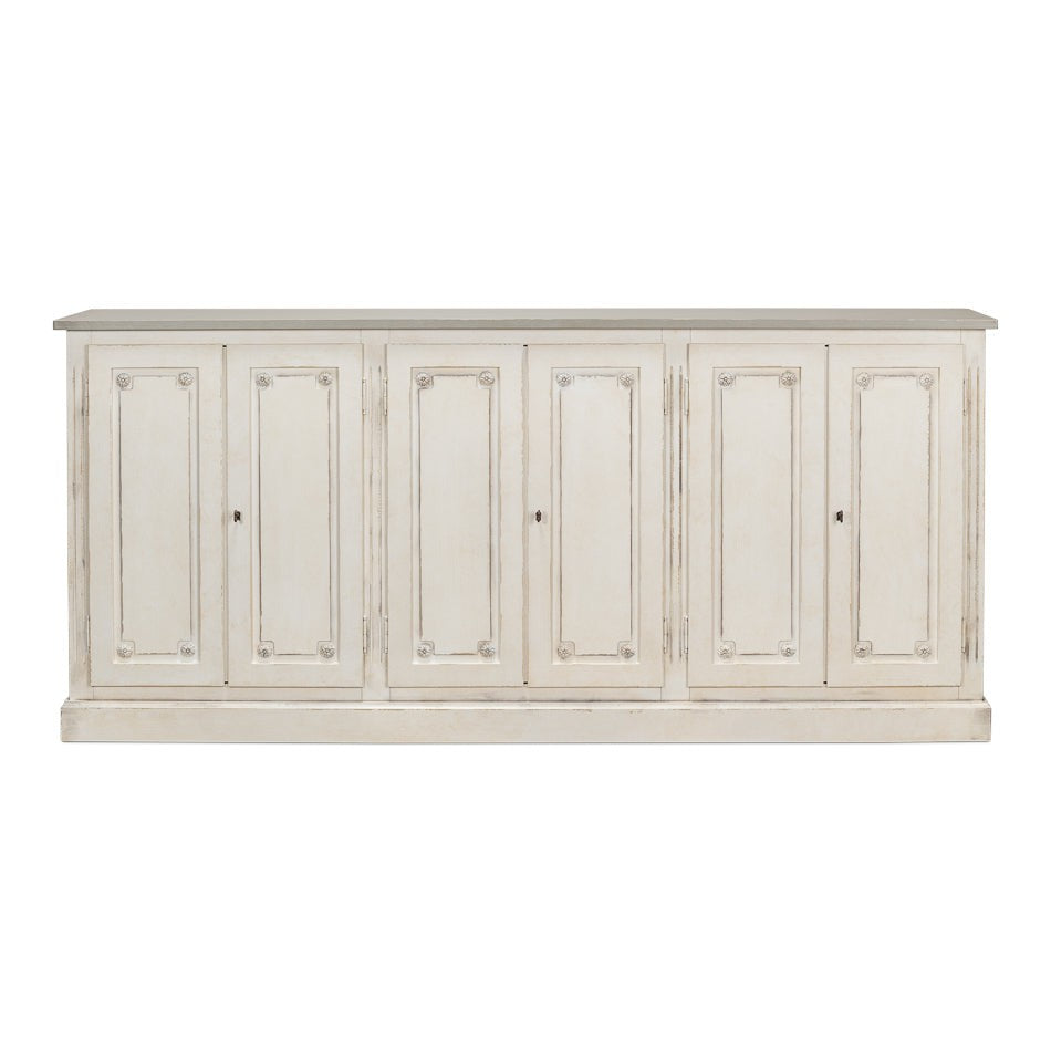 Bellagio Sideboard 96" White Grey-Sideboards-Sarreid-LOOMLAN